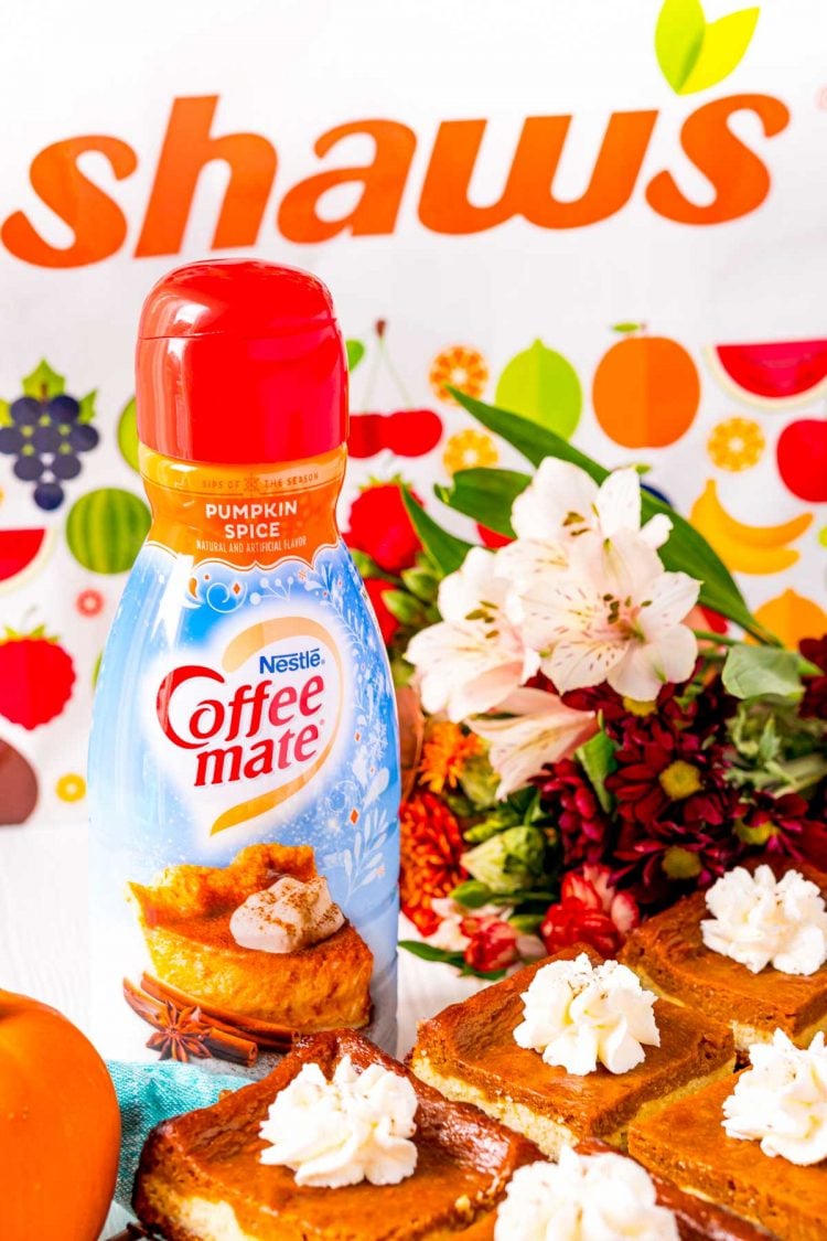 Coffee mate pumpkin spice creamer near pumpkin cheesecake bars.