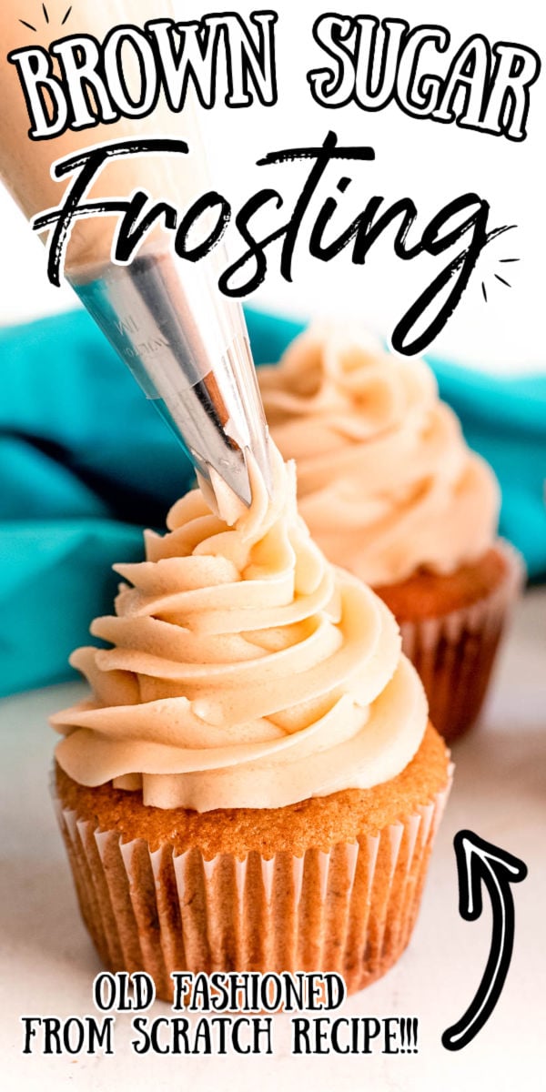 Brown Sugar Frosting is the perfect topping for your favorite desserts! Made with a creamy butter base, it tastes delicious on top of sugar cookies, spice cakes, cupcakes, and more!  via @sugarandsoulco