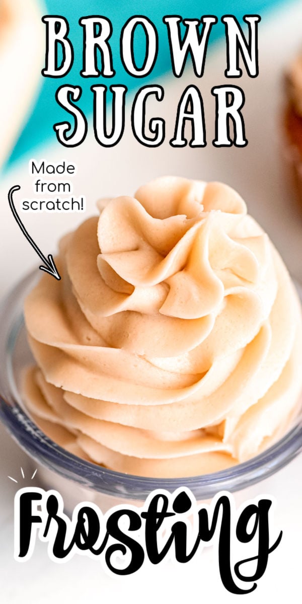 Brown Sugar Frosting is the perfect topping for your favorite desserts! Made with a creamy butter base, it tastes delicious on top of sugar cookies, spice cakes, cupcakes, and more!  via @sugarandsoulco