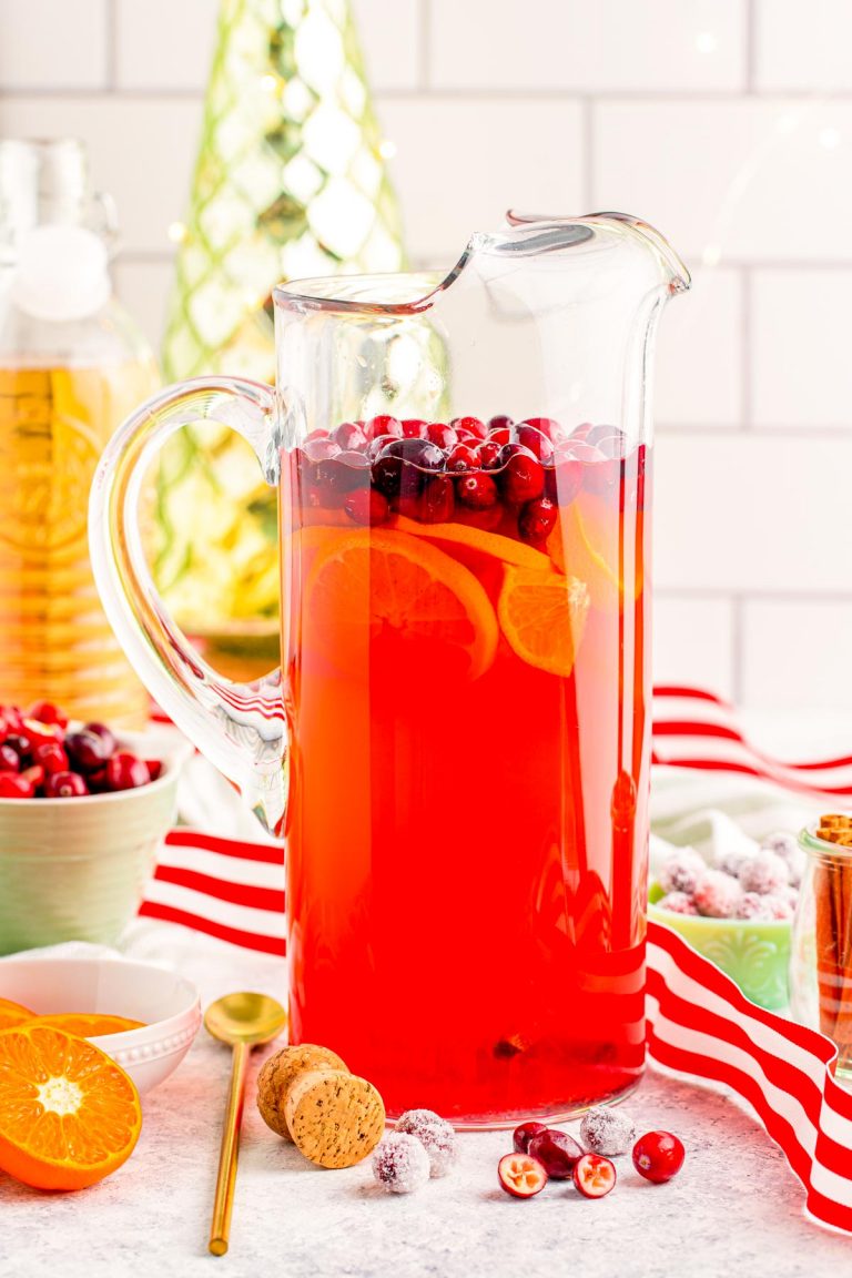 Cranberry Orange Christmas Mimosa Punch Sugar and Soul