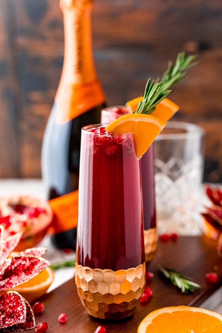 Easy Orange Pomegranate Mimosa Recipe | Sugar and Soul