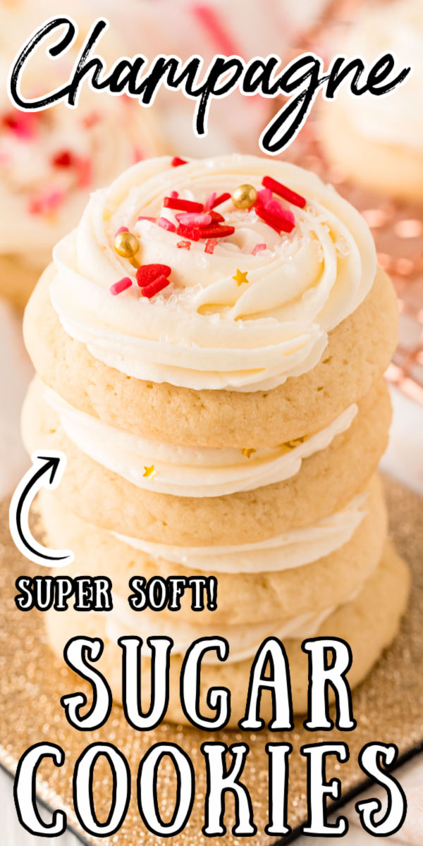 Champagne Sugar Cookies are an amazingly light and fluffy cookie topped with a silky and luxurious champagne buttercream frosting! These cookies are perfect for New Year’s Eve, but can also be enjoyed while cuddled up next to the one you love on Valentine’s Day or when celebrating the new bride!  via @sugarandsoulco