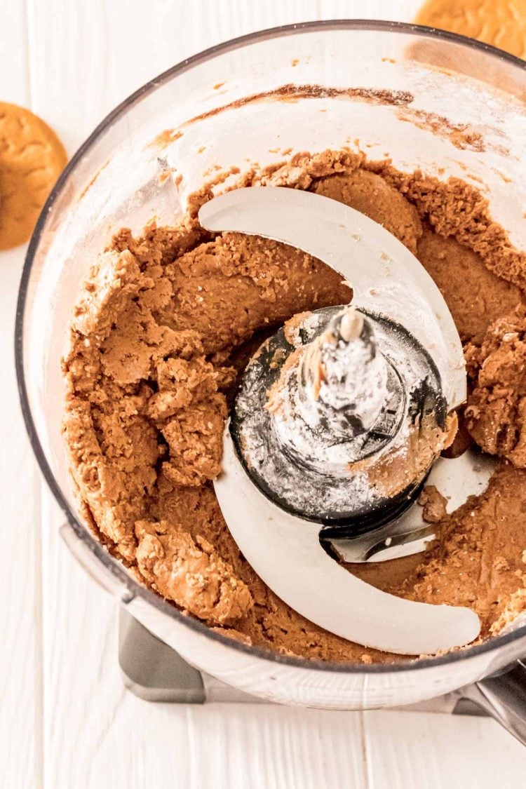 Mixture in a food processor to make gingerbread balls.