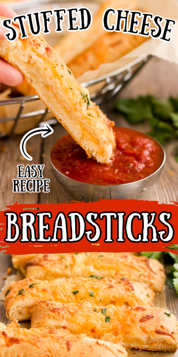 Cheesy Breadsticks are ready in just 20 minutes using crescent roll dough, cheese, garlic salt, and parsley! Any cheese lover will appreciate these as an appetizer or served alongside their favorite pizza, soup, or pasta dish!  via @sugarandsoulco