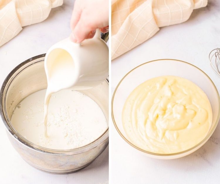 step-by-step photos showing how to make pastry cream.