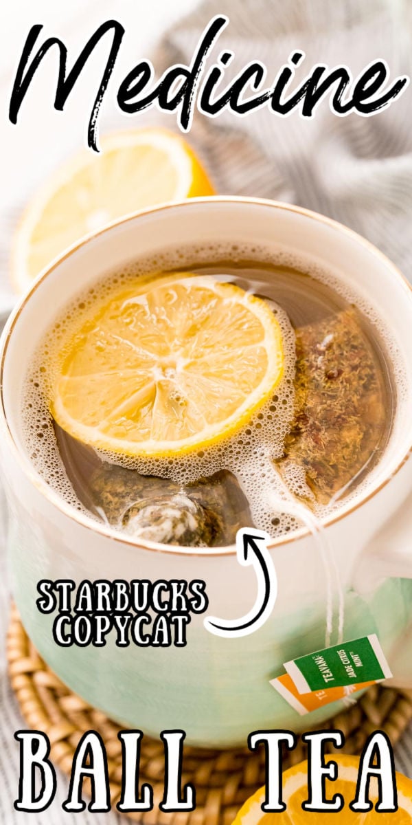 This Starbucks Medicine Ball Tea is a deliciously soothing copycat recipe made with peach and mint teas, honey, and lemonade! via @sugarandsoulco