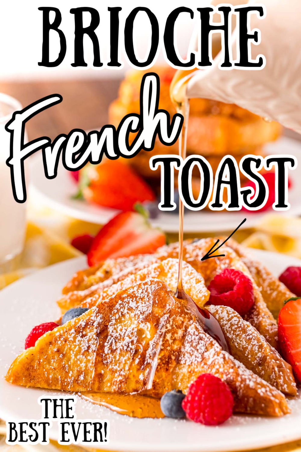 The Best Brioche French Toast is soaked in a rich and creamy egg wash, then cooked to a mouth-watering golden brown! A sweet breakfast option the whole family will be excited to see in the morning! via @sugarandsoulco