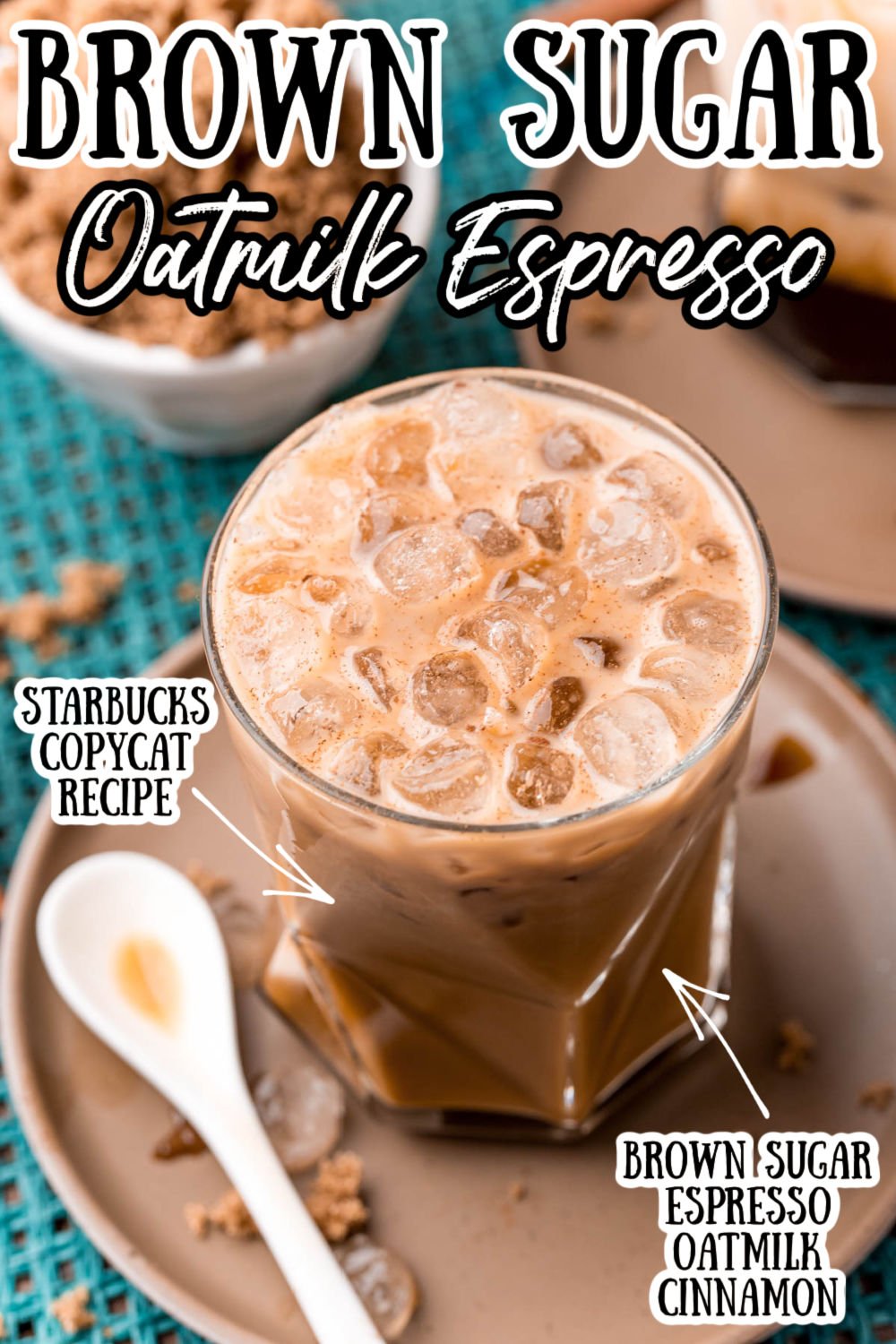 This Shaken Brown Sugar Oatmilk Espresso is a Starbucks Copycat recipe made with brown sugar simple syrup, espresso, oat milk, and cinnamon. It's easy, delicious, and in my opinion, even better than the original! via @sugarandsoulco