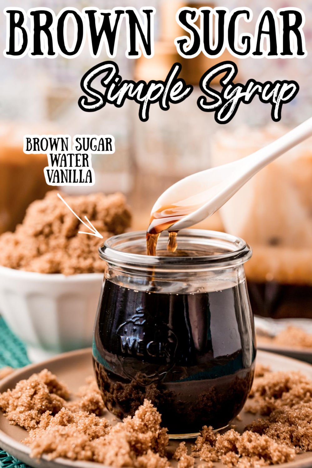 This Brown Sugar Simple Syrup is the perfect addition to specialty coffees, boba, and cocktails! It's made with just 3 ingredients! via @sugarandsoulco