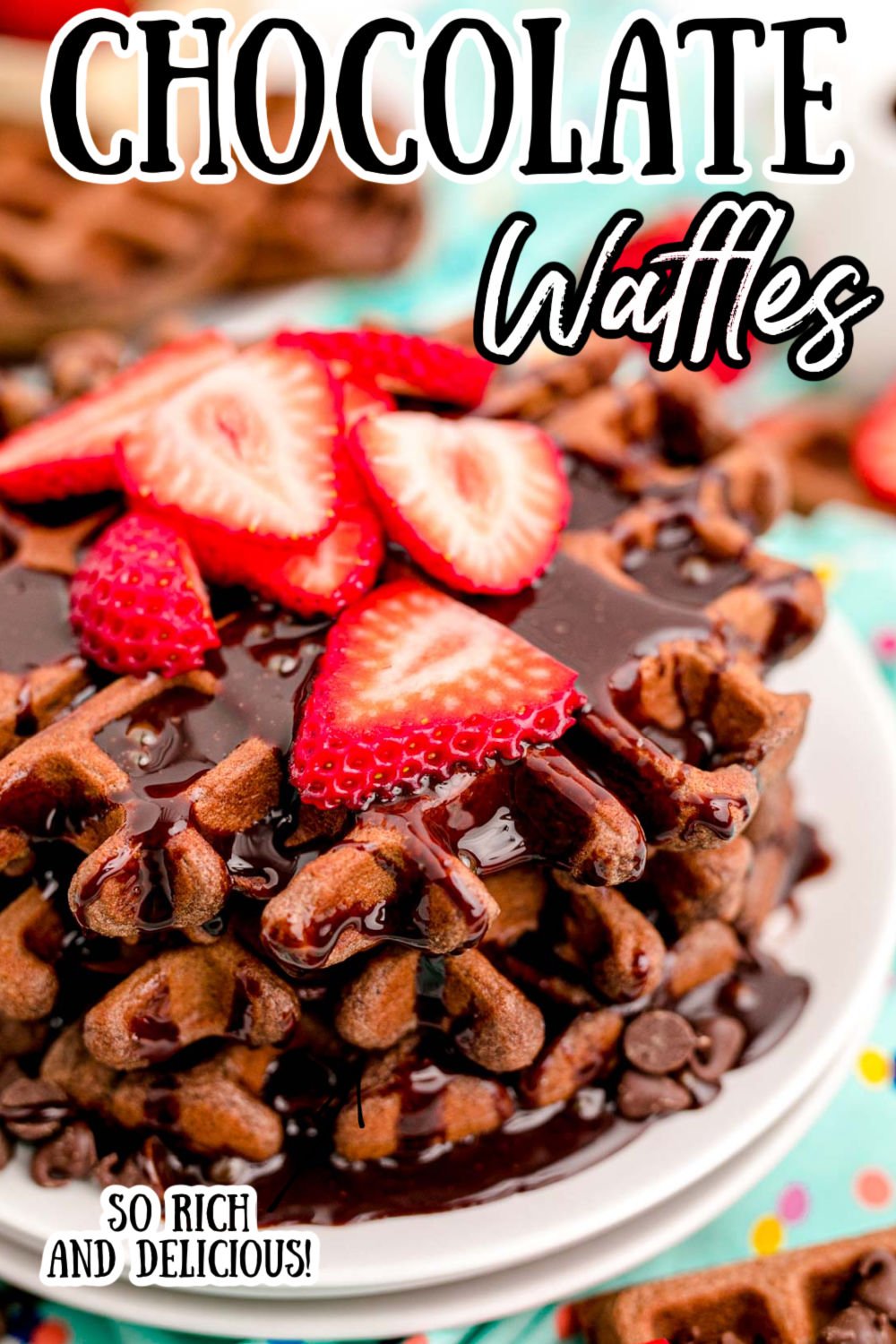 These Chocolate Waffles use pantry staple ingredients to deliver rich chocolate flavor for the perfect dessert-like breakfast! via @sugarandsoulco