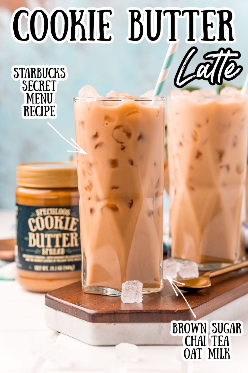 This Cookie Butter Latte is another Starbucks Secret Menu recipe taking TikTok by storm! It's sweet, delicious, creamy, and tastes just like Trader Joe's Speculoos Cookie Butter! via @sugarandsoulco