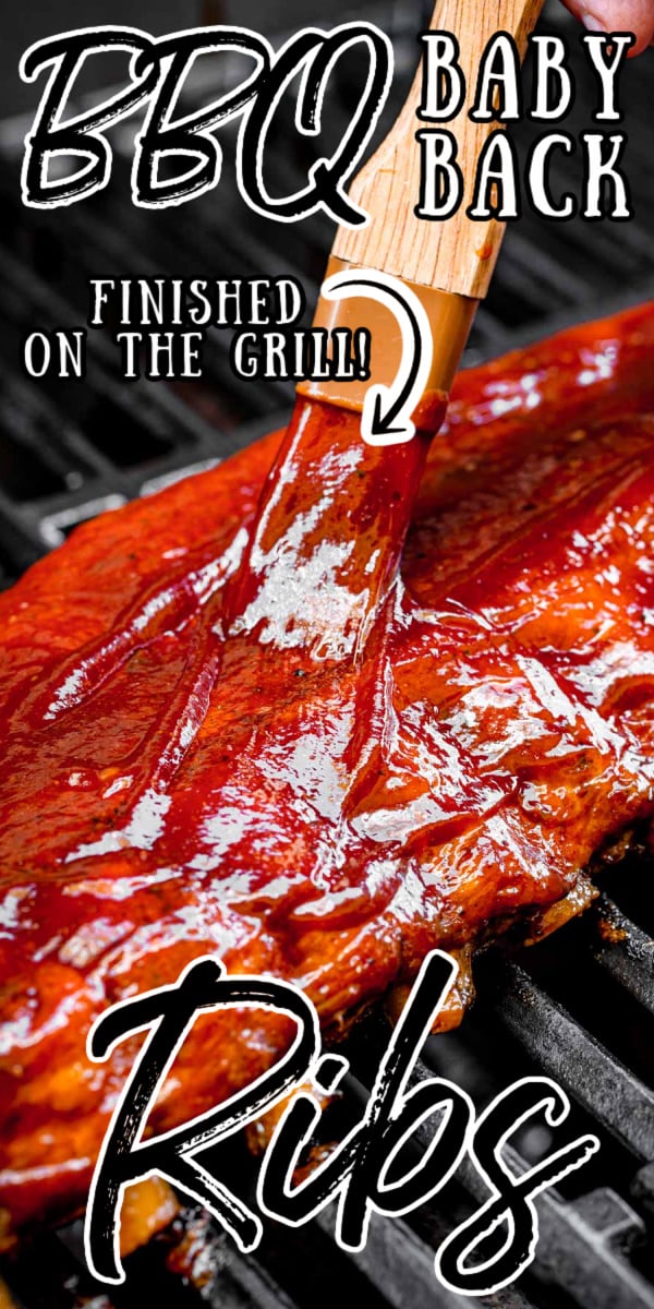 BBQ Baby Back Ribs On The Grill are rubbed with delicious spices and basted in your favorite barbeque sauce and a secret tip for ribs that are fall off the bone tender! via @sugarandsoulco