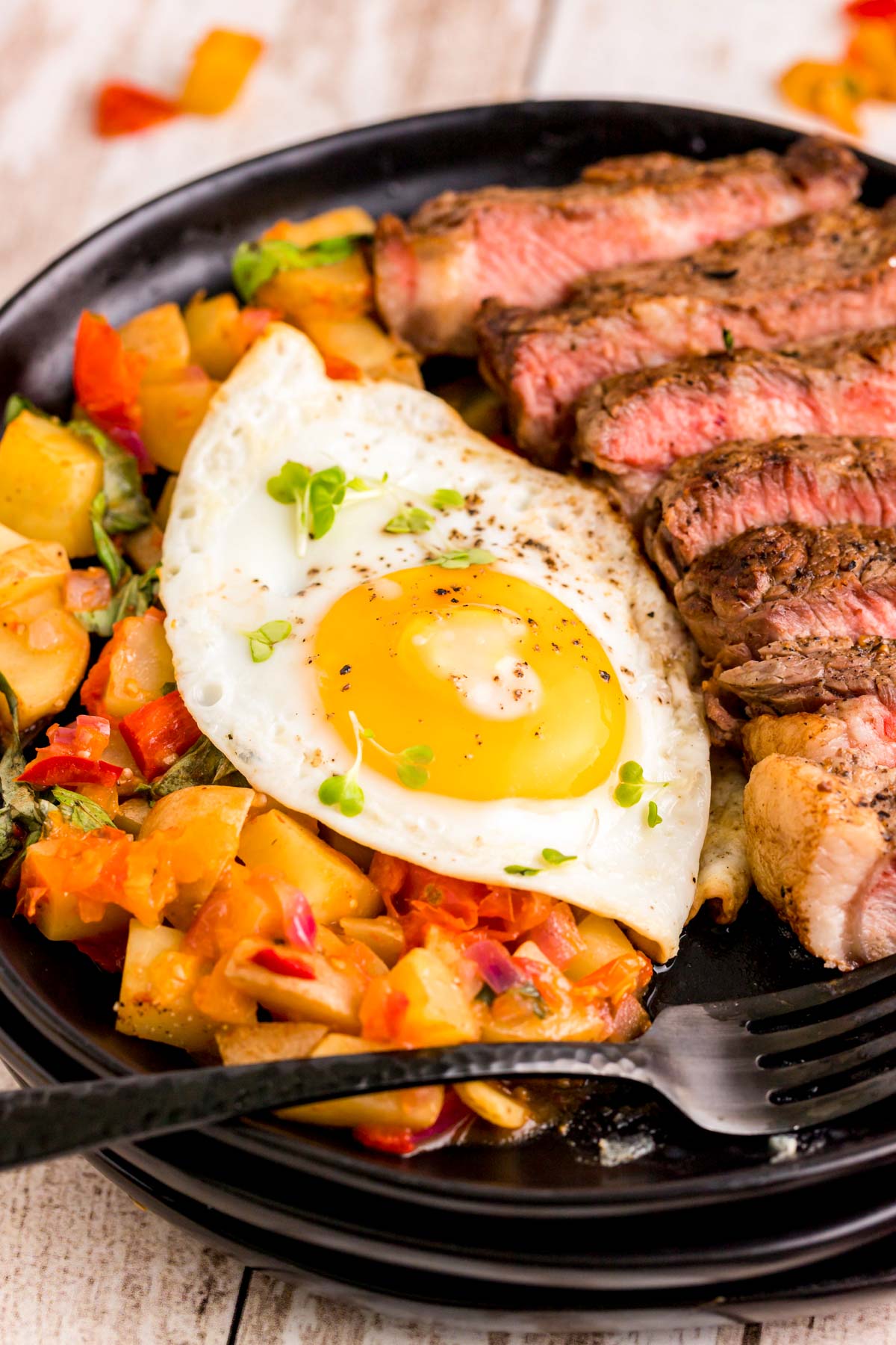 Breakfast Steak and Eggs with Homefries Sugar and Soul