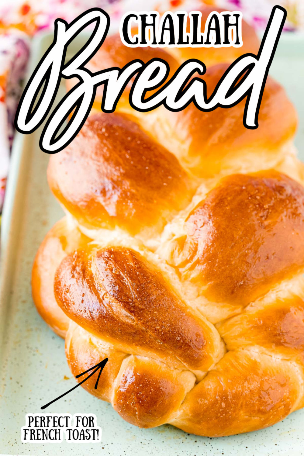 Challah Bread is a popular braided bread recipe made with a dough that's enriched with eggs and honey. It is lightly sweet and makes the most incredible French toast and grilled cheeses! via @sugarandsoulco