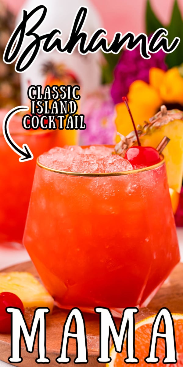 This Bahama Mama Cocktail is overflowing with tropical flavor that will have you dreaming of sunshine, summertime, and your favorite beach! Made with two kinds of rum, orange and pineapple juice, and grenadine for a flavor-packed island cocktail! via @sugarandsoulco