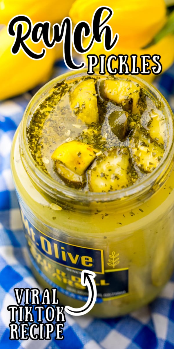 These Ranch Pickles have been blowing up the internet this week! Made with just 2 ingredients, this recipe takes basic dill pickles to the next level with your favorite seasoning mix: RANCH! via @sugarandsoulco
