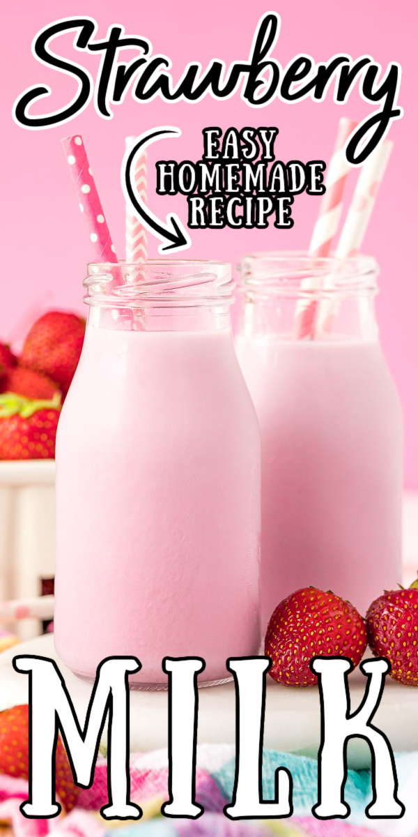 Homemade Strawberry Milk puts a tasty twist on a childhood favorite. Made with Strawberry Simple Syrup, it puts a fresh spin on the nostalgic treat.  via @sugarandsoulco