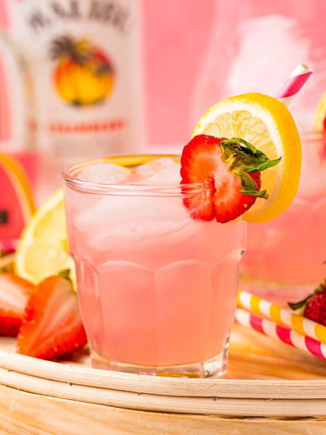 Strawberry Pink Lemonade Vodka Cocktail Story Sugar and Soul
