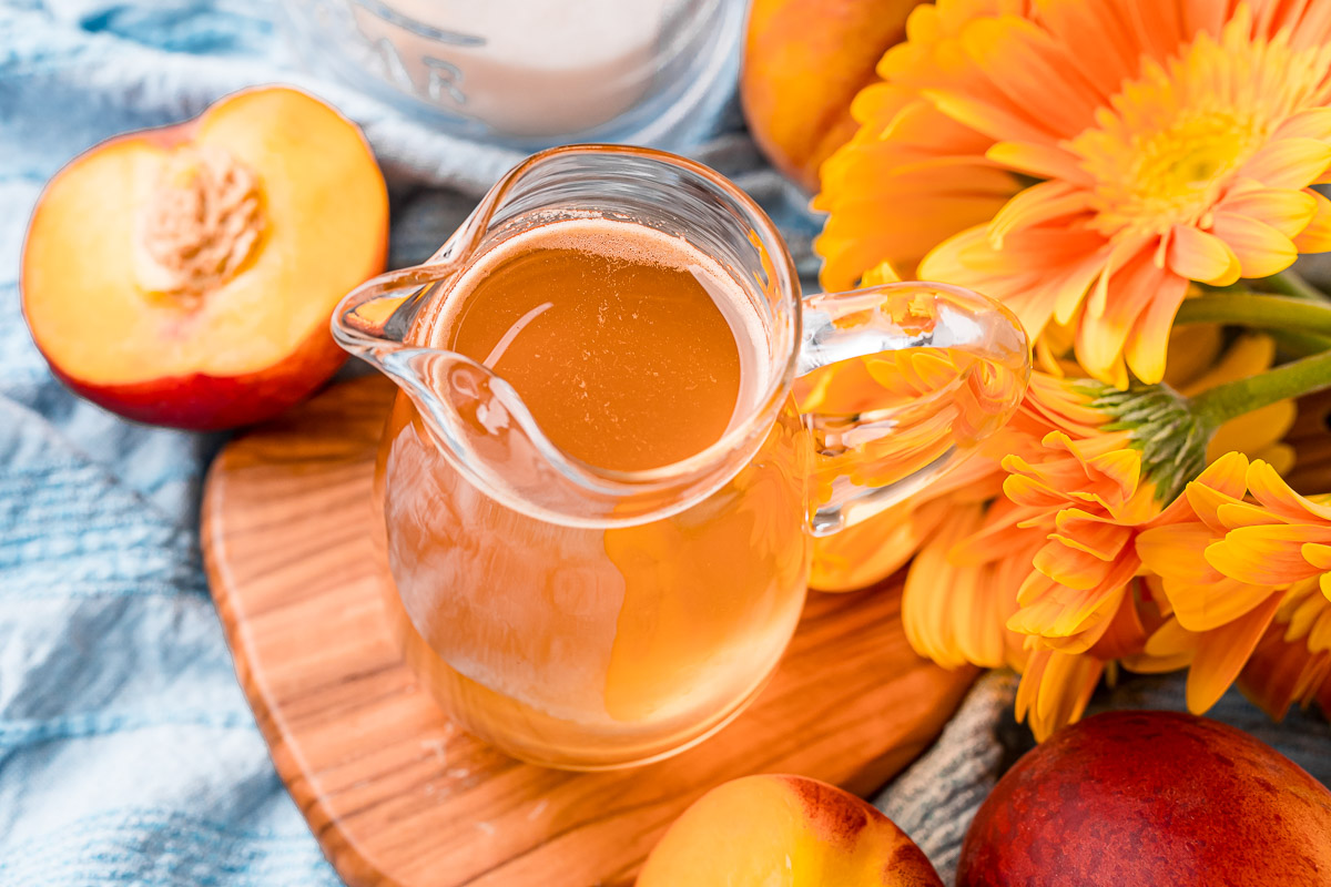 Homemade Peach Simple Syrup Recipe Sugar and Soul