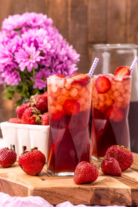 Iced Strawberry Tea Recipe Sugar and Soul
