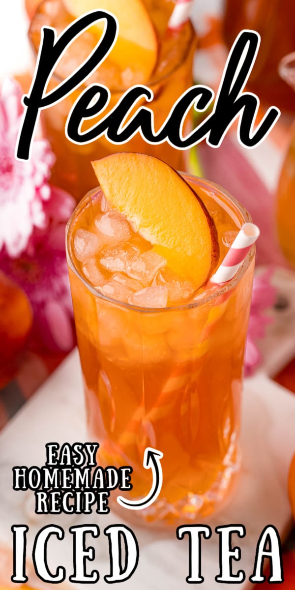 Peach Iced Tea mixes freshly steeped tea with homemade peach simple syrup for the perfect summertime drink that you'll instantly love!  via @sugarandsoulco