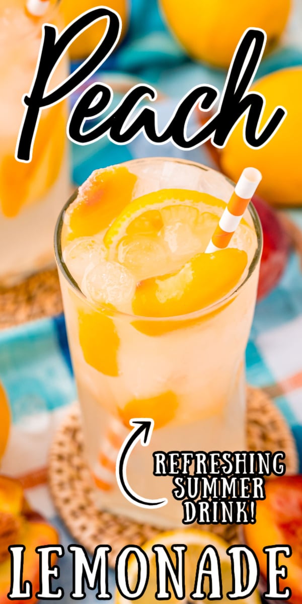 Peach Lemonade combines homemade peach simple syrup with water and lemon juice to make the best refreshing summertime drink! Only 30 minutes of hands-on time is needed to mix up a large pitcher! via @sugarandsoulco