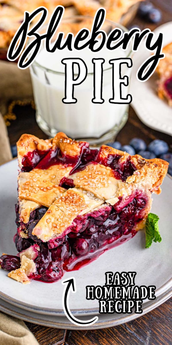 This Classic Blueberry Pie (With Lattice Crust) has just a 15 minute prep time using fresh blueberries and refrigerated pie crust! Top this fruity sweet pie with whipped cream or a scoop of vanilla ice cream for the perfect dessert! via @sugarandsoulco