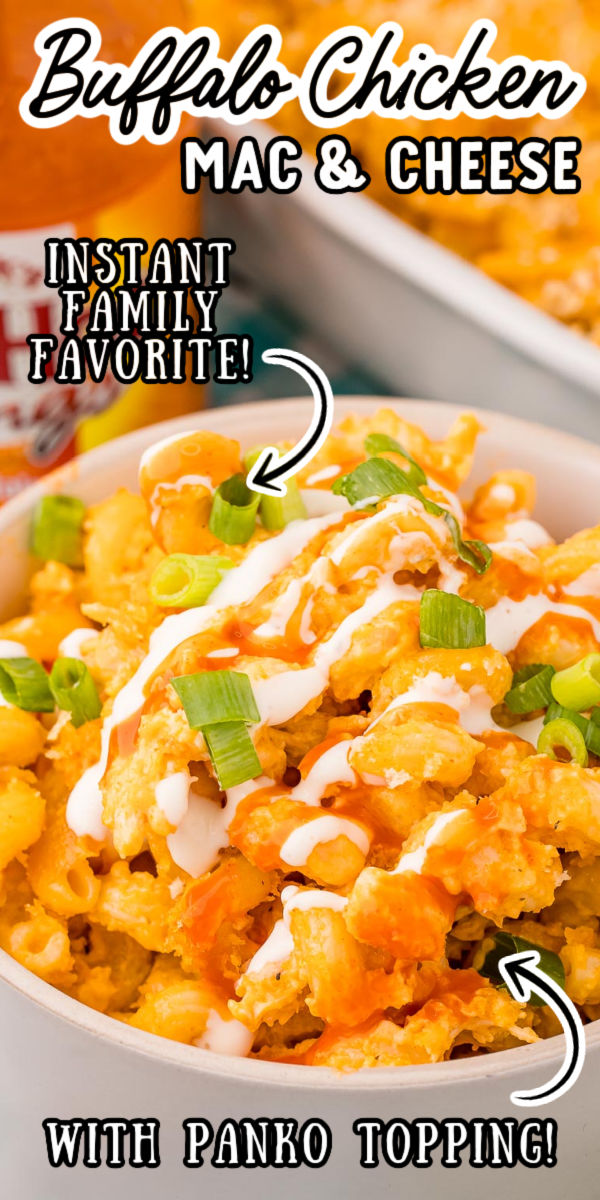This Buffalo Chicken Mac and Cheese recipe is loaded with shredded chicken, pasta, two kinds of cheese, ranch dressing, and buffalo sauce, ready in under an hour!  via @sugarandsoulco