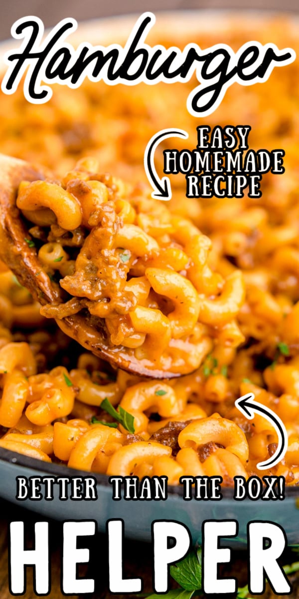 Homemade Hamburger Helper is a deliciously hearty dish that covers elbow macaroni and ground beef in a flavorful creamy cheesy sauce! Made in a dutch oven for a meal that cooks in only 30 minutes! via @sugarandsoulco