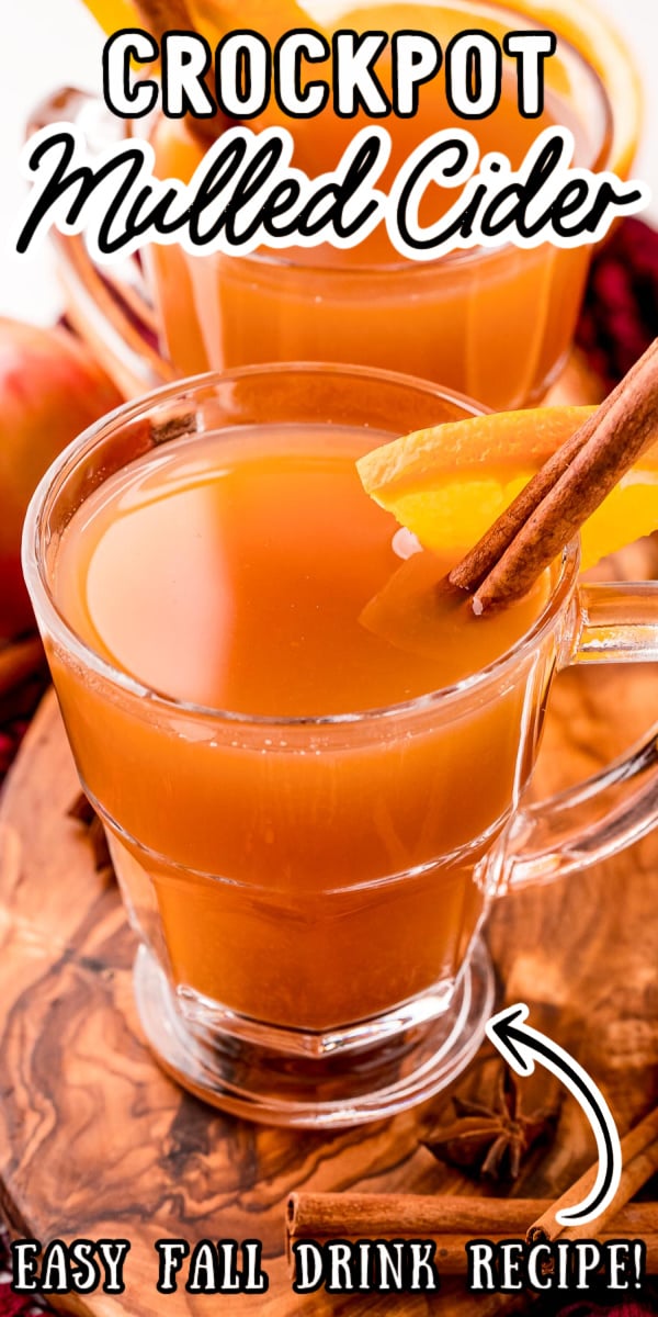 This Slow Cooker Mulled Apple Cider is a warm spiced drink that's filled with the best flavors of the season! Prep this cider in only 5 minutes and then let your crockpot do the rest! via @sugarandsoulco