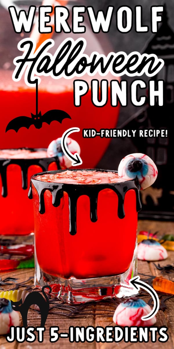 This fun Halloween Party Punch is an easy family-friendly recipe made with just a handful of ingredients in just 5 minutes! This makes a huge batch so it's perfect for Halloween Parties! via @sugarandsoulco