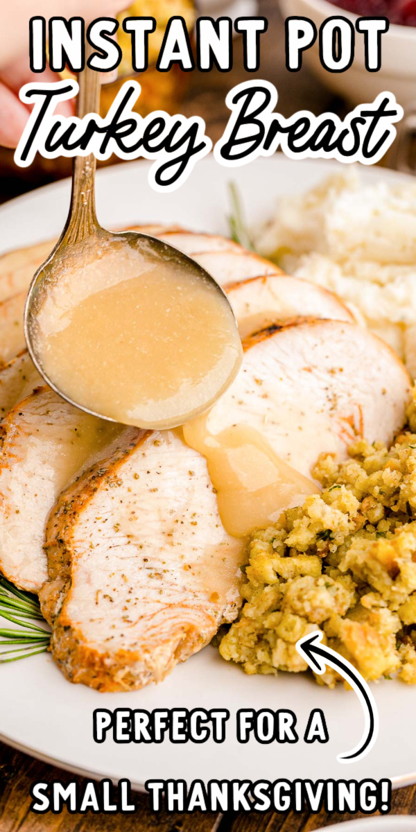 Instant Pot Turkey Breast gets coated in olive oil and a homemade dry seasoning rub before being cooked up to juicy, tender perfection! Cooks in just 45 minutes! via @sugarandsoulco