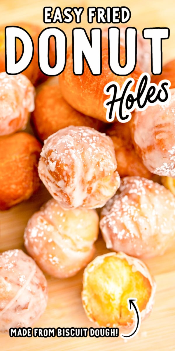 Easy Donut Holes are made from canned biscuit dough and then deep-fried to a golden brown before being dipped in a sweet homemade glaze! Have a batch on the breakfast table in only 30 minutes! via @sugarandsoulco