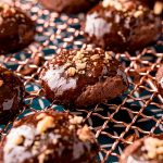 texas sheet cake cookies on a copper wire rack