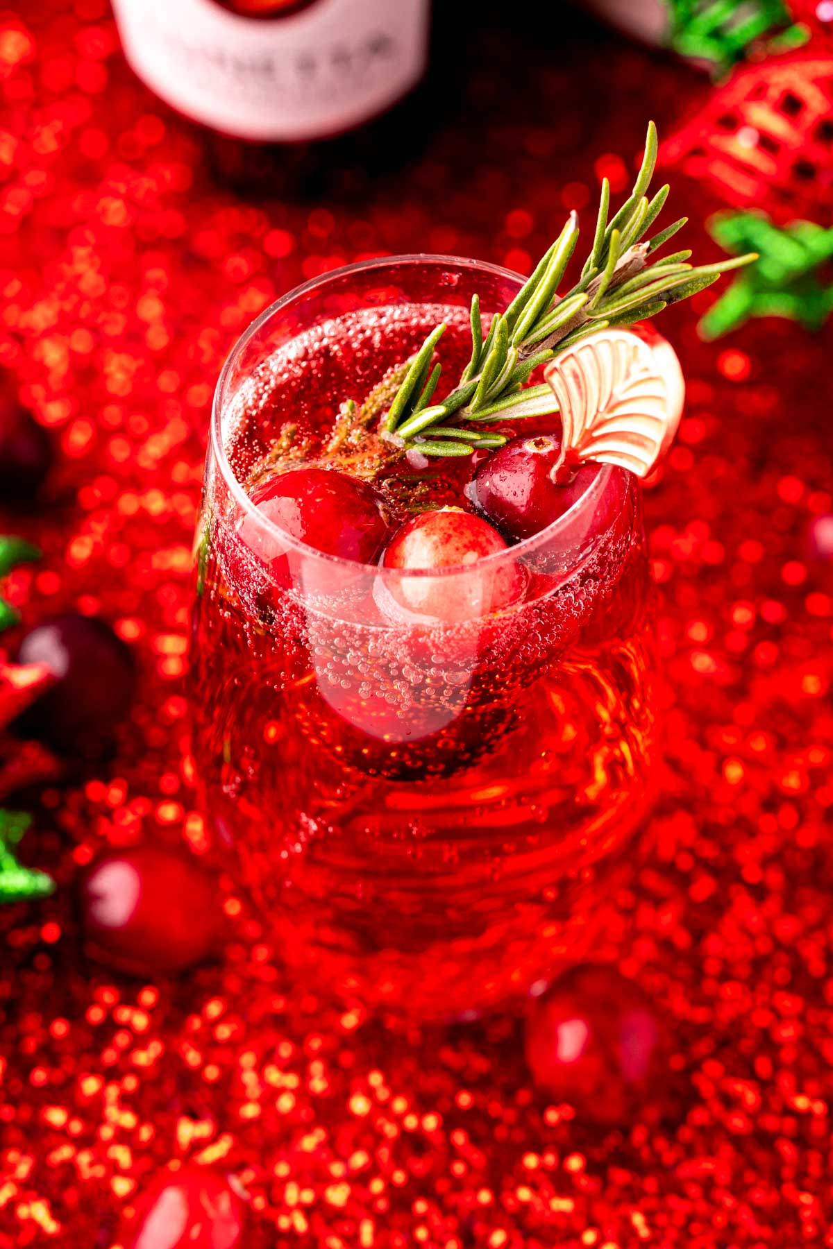 Poinsettia Cocktail (Cranberry Mimosa) Sugar and Soul