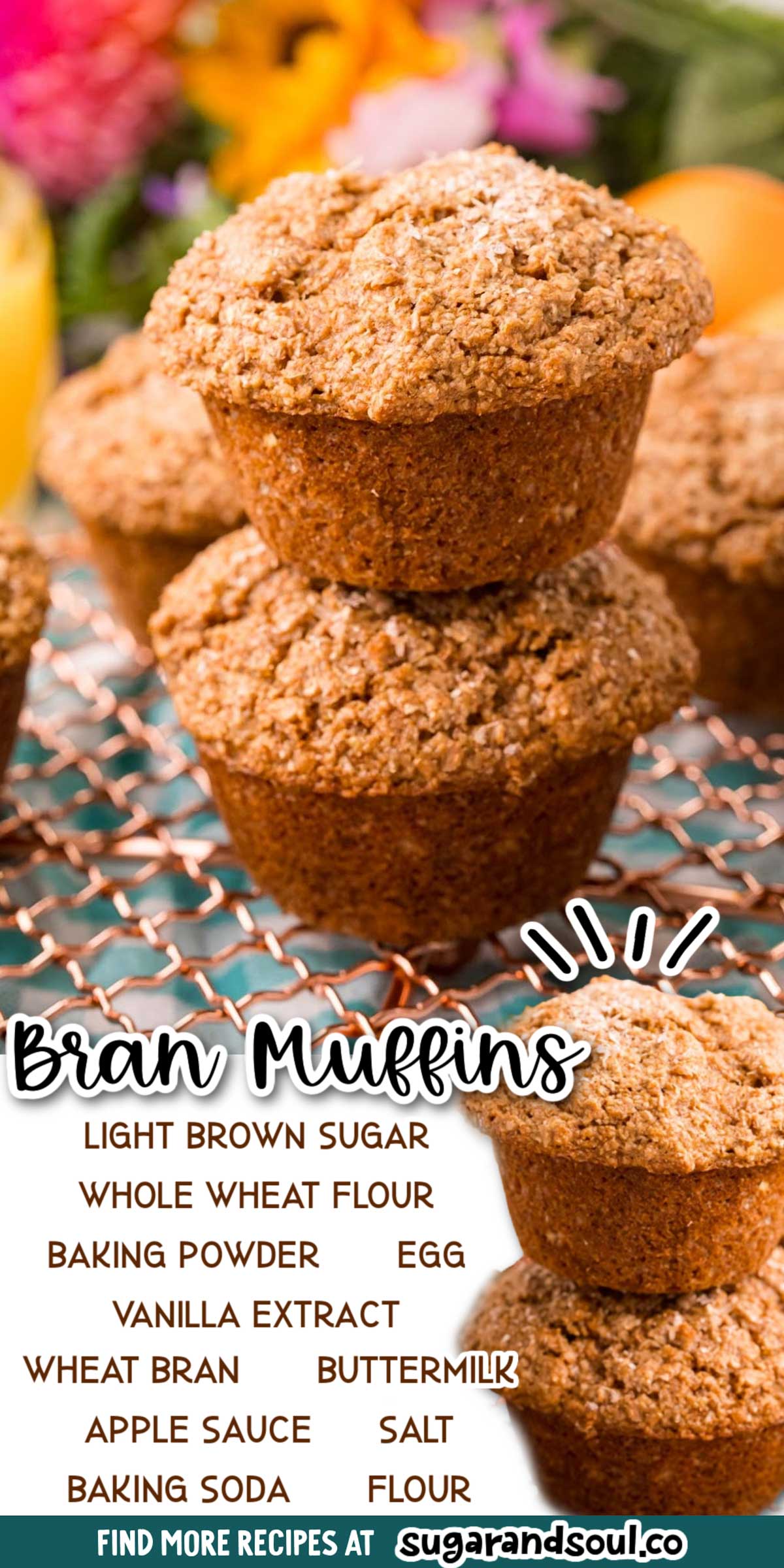 These Bran Muffins combine buttermilk, wheat bran, and apple sauce with easy pantry ingredients to create incredibly tender, moist muffins! Ready to enjoy in only 35 minutes! via @sugarandsoulco