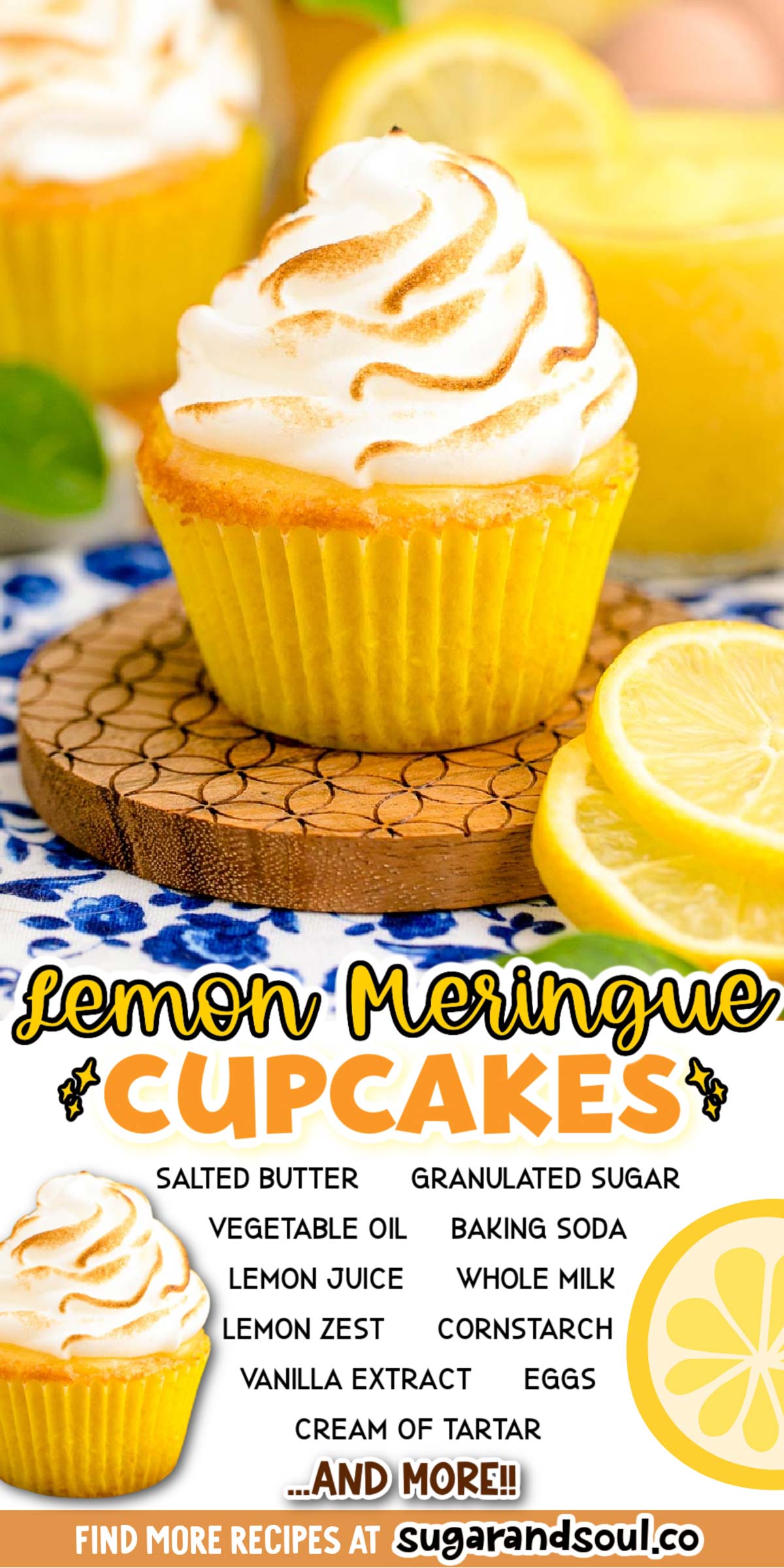 These Lemon Meringue Cupcakes have a hidden silky-smooth homemade lemon curd filling and are then topped with billowy meringue frosting! This delicious dessert recipe takes just 30 minutes to prep! via @sugarandsoulco