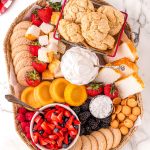 Overhead photo of a build your own shortcake charcuterie board.