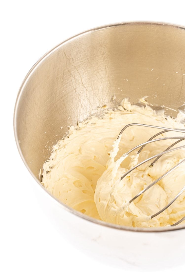 Russian buttercream in a mixing bowl.