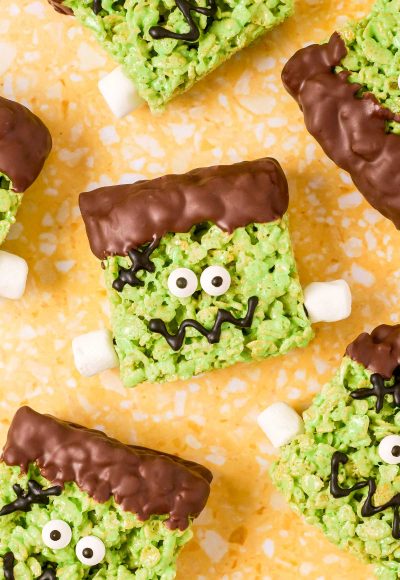 Frankenstein decorated rice krispie treats.