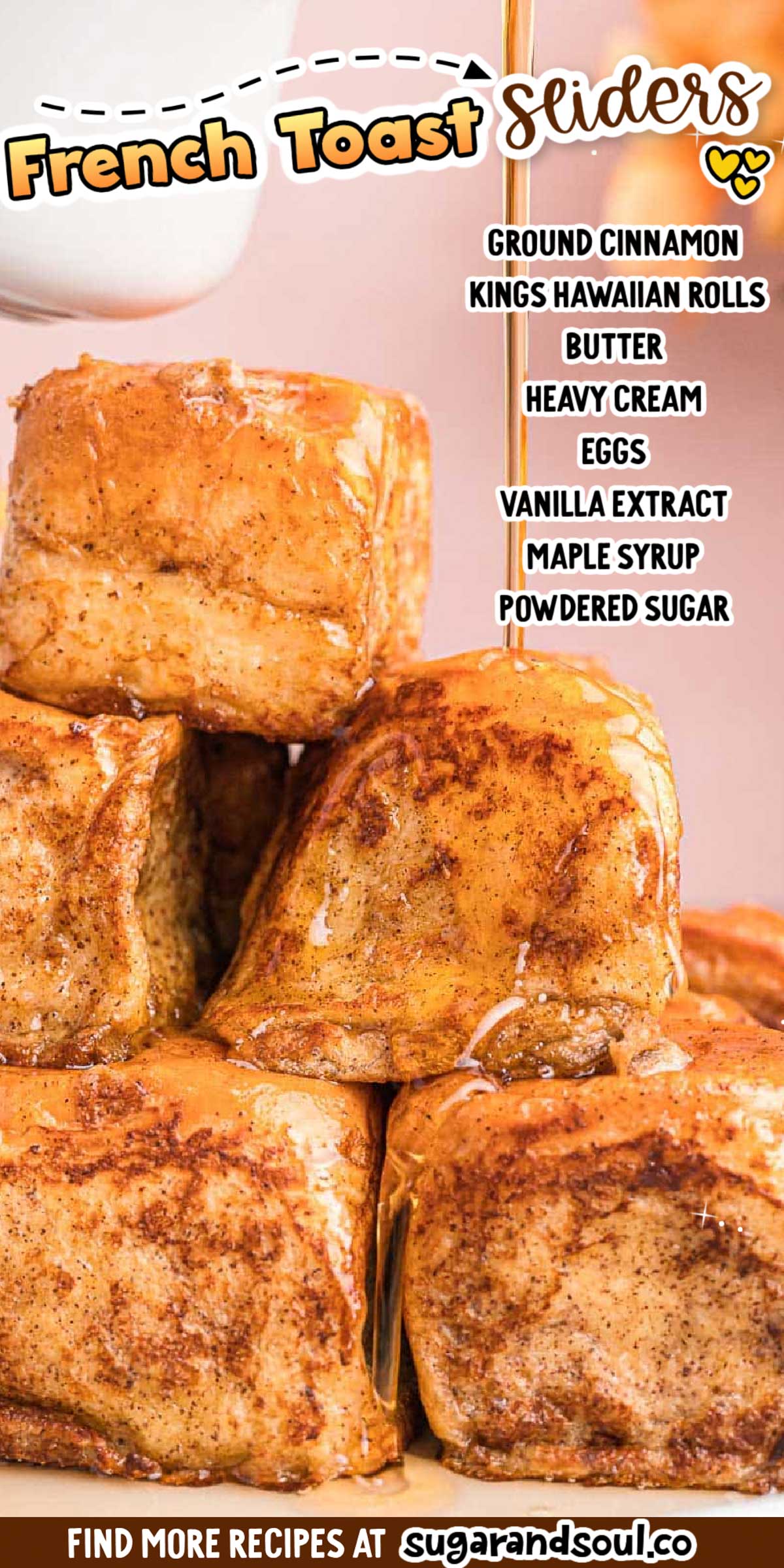 Slider French Toast is made with fluffy Kings Hawaiian Rolls dipped into a 4-ingredient egg wash then cooked to perfection before covering in toppings! A quick, tasty breakfast that hits the table in just 30 minutes! via @sugarandsoulco