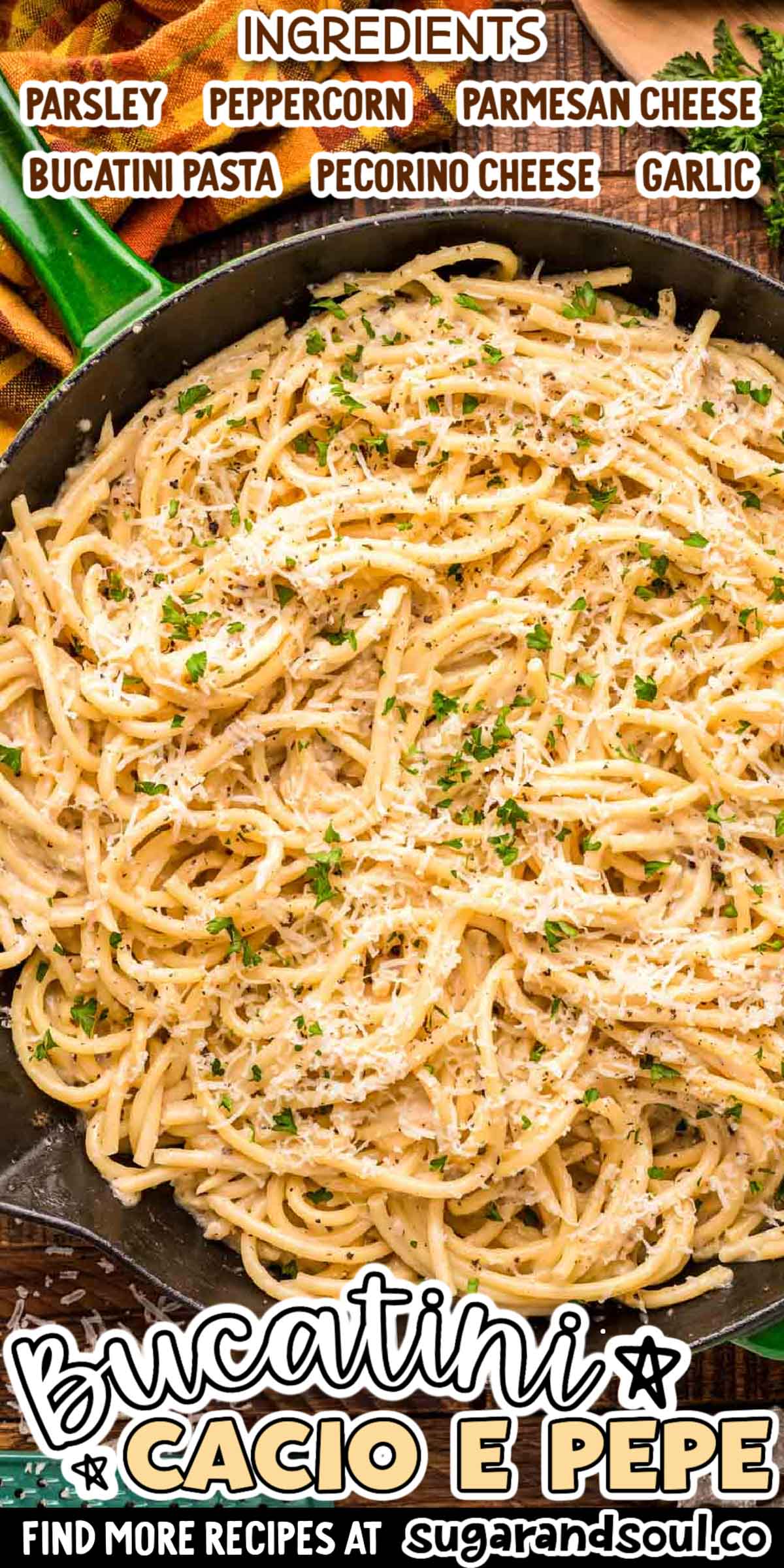 This Bucatini Cacio e Pepe is a classic Italian pasta dish that's made with thick pasta, two types of cheeses, and two other easy ingredients! Ready to enjoy in just 25 minutes from start to finish! via @sugarandsoulco