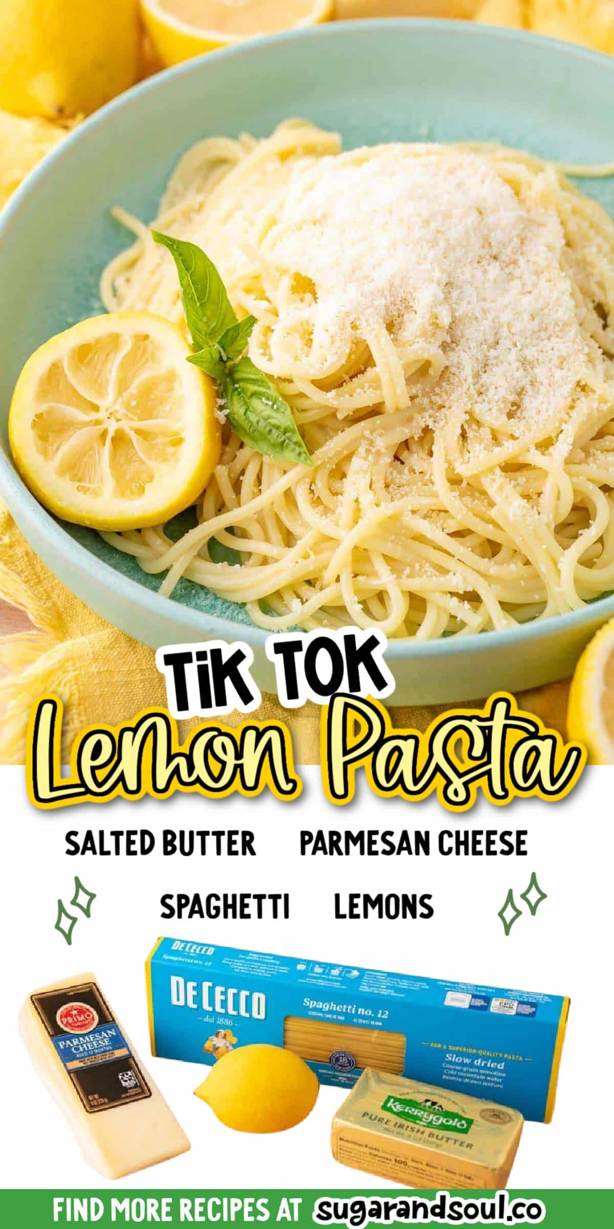 This simple Lemon Pasta (Spaghetti al Limone) recipe is made with just 4 ingredients and ready in just 15 minutes! Loaded with vibrant citrus and salty parmesan and butter - the whole family will love this easy Italian-inspired dish! via @sugarandsoulco