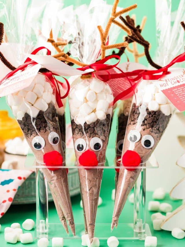 reindeer hot chocolate cones