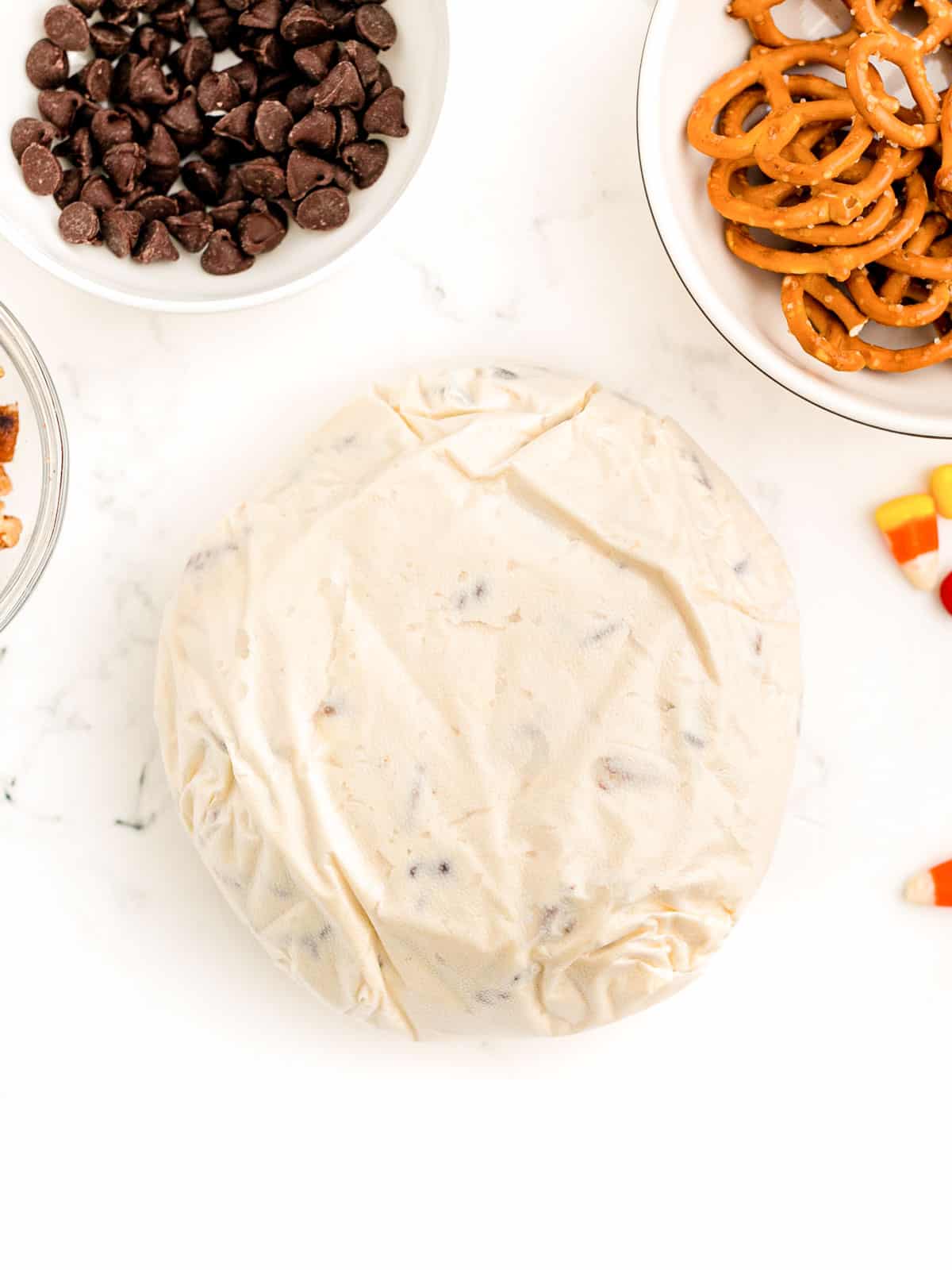solid cheese ball.