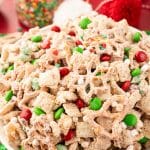 Christmas Chex Snack Mix in a bowl.