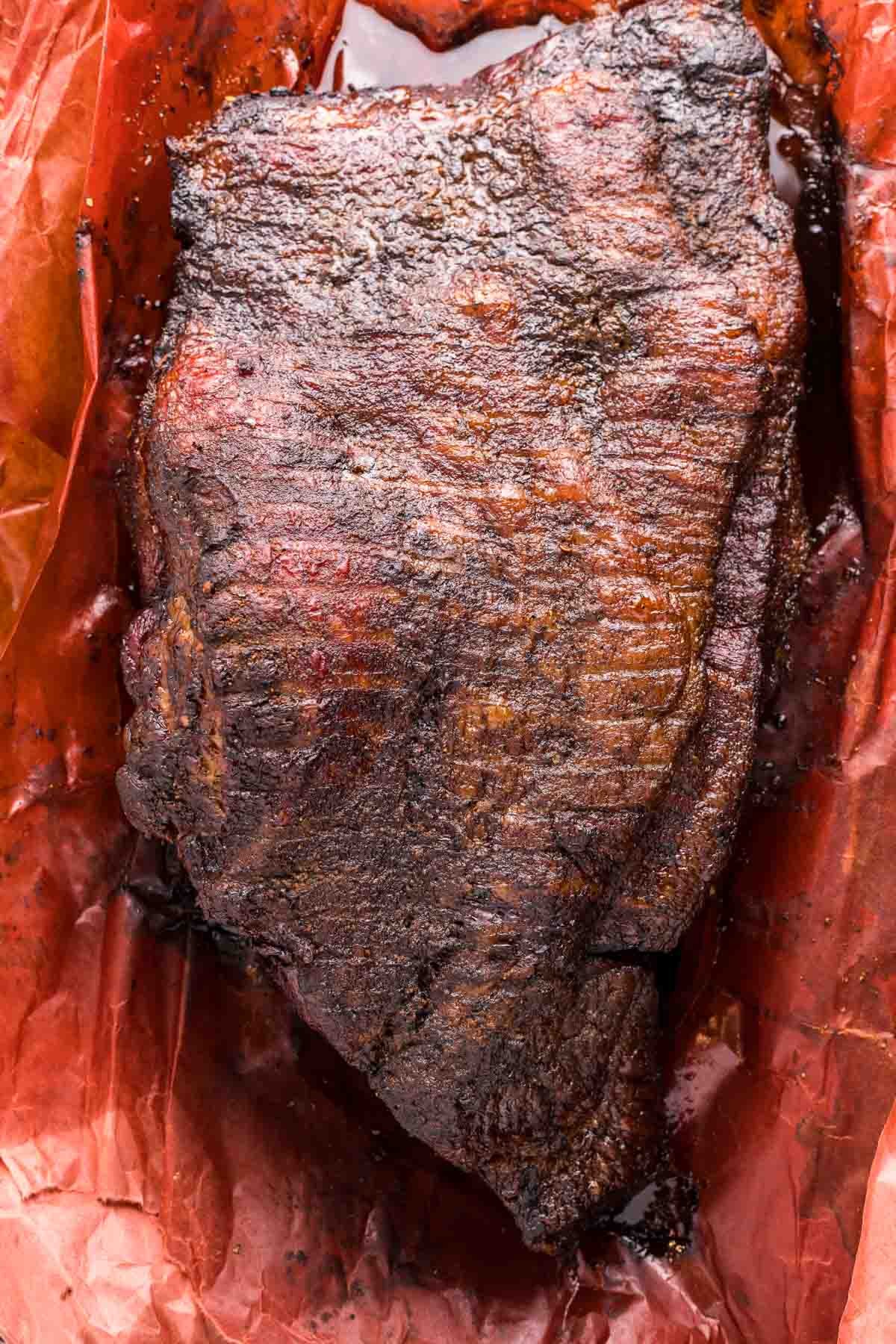 slab of smoked beef brisket