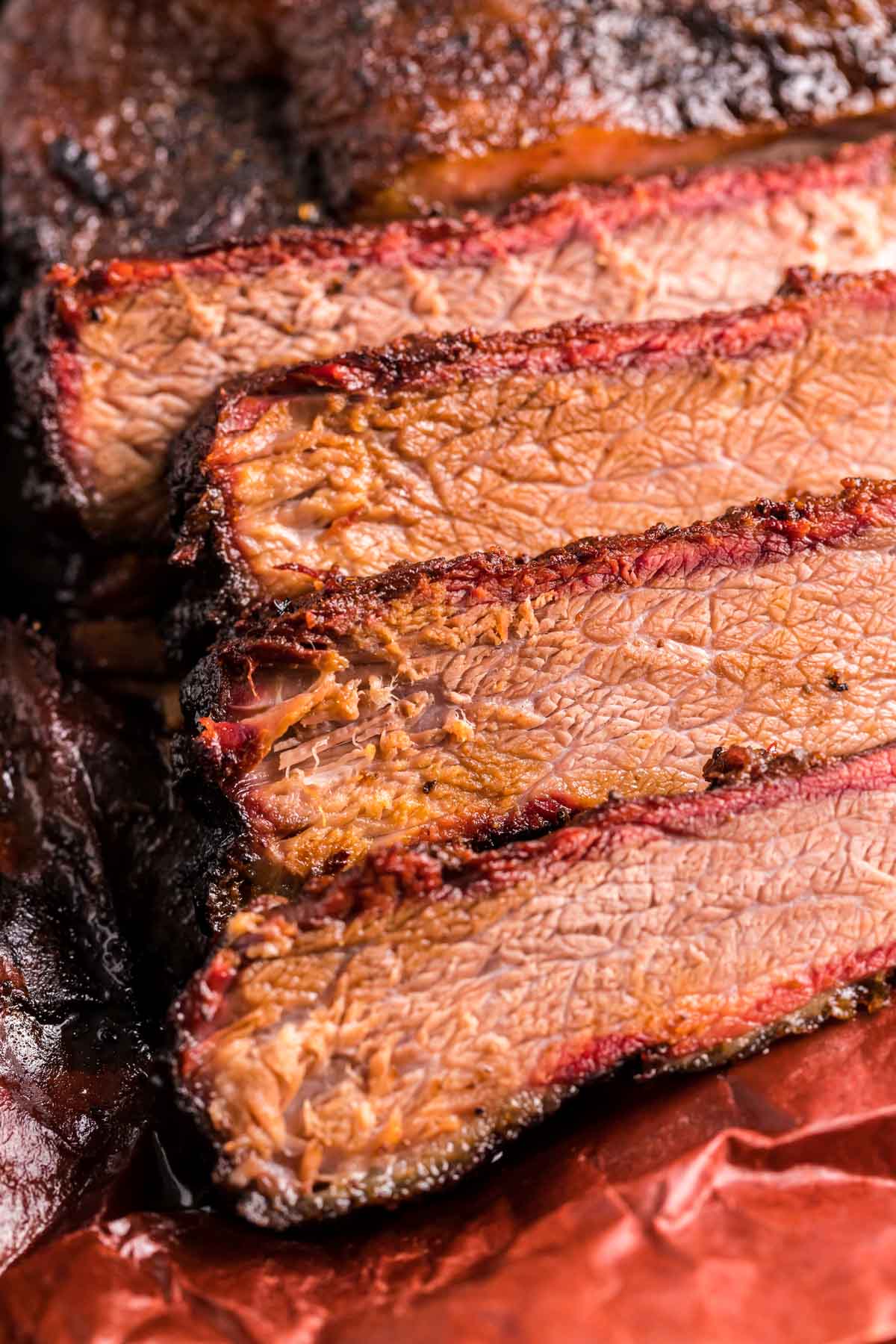 slices of smoked beef brisket