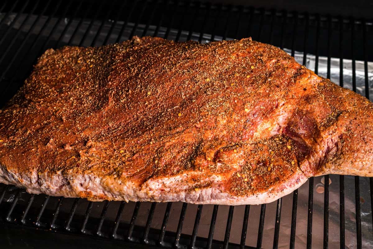 brisket in smoker