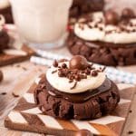 Chocolate Milkshake Cookie on a coaster.